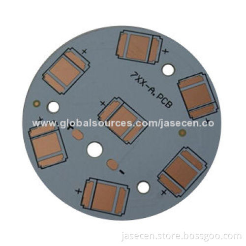 White ink double-sided round Cu metal core PCB board, covered in layers with PI film